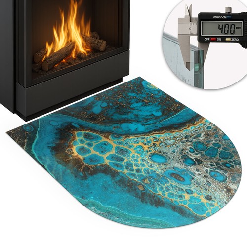 Glass hearth protector for - hearth,