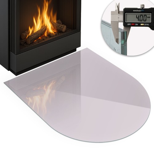 Printed glass hearth protector - glass,