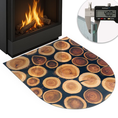 Glass hearth protector wood - glass,