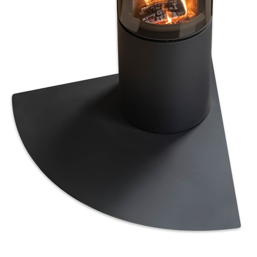 Black steel hearth plate mat - black,