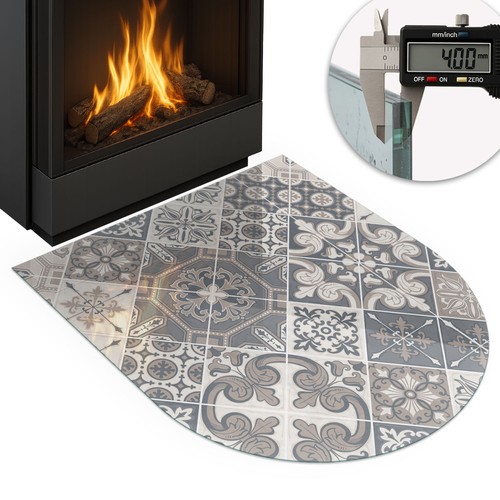 Glass stove floor protector - glass,