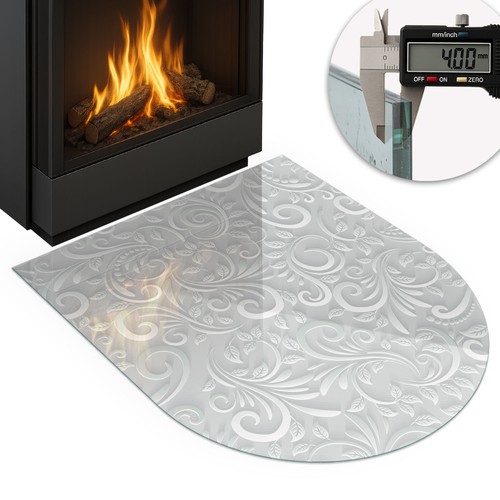 Glass fire hearth - glass,